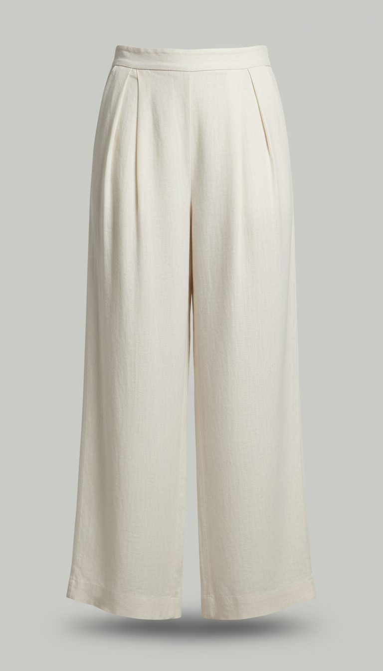 Wide-Leg Linen Trouser With Pleats