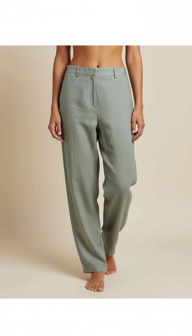 Tapered Linen Cropped Pant