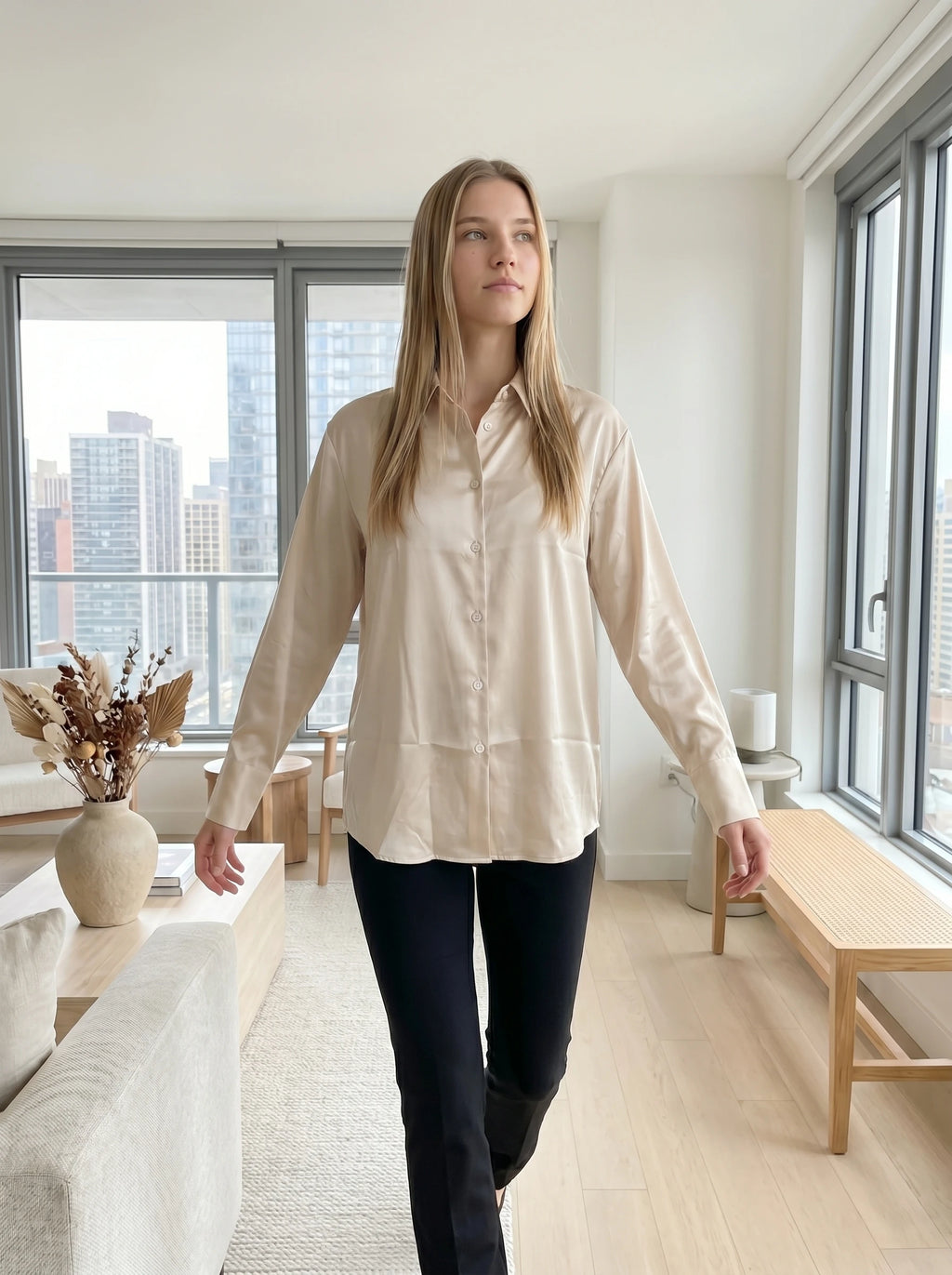 High Quality Women Office Blouse Chic Elegant Striped Casual Single Breasted Shirts Popular Streetwear Skin-friendly Top Clothes