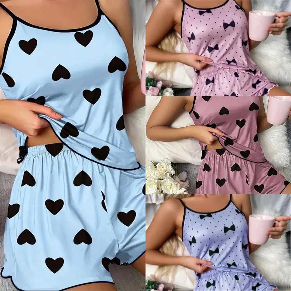 Set Pajamas T-Shirts Shorts