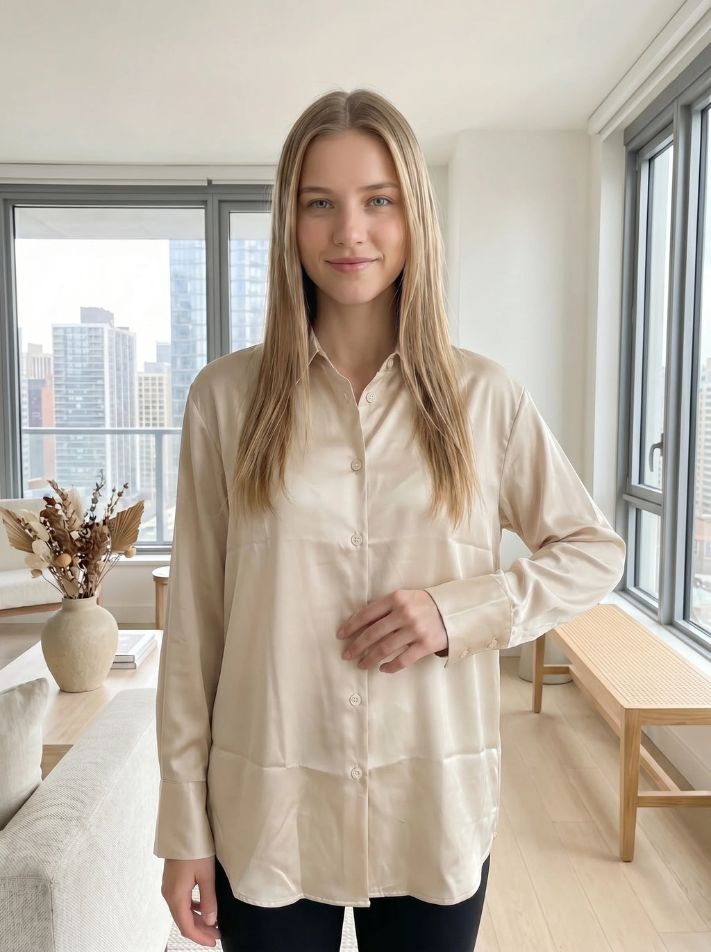 High Quality Women Office Blouse Chic Elegant Striped Casual Single Breasted Shirts Popular Streetwear Skin-friendly Top Clothes
