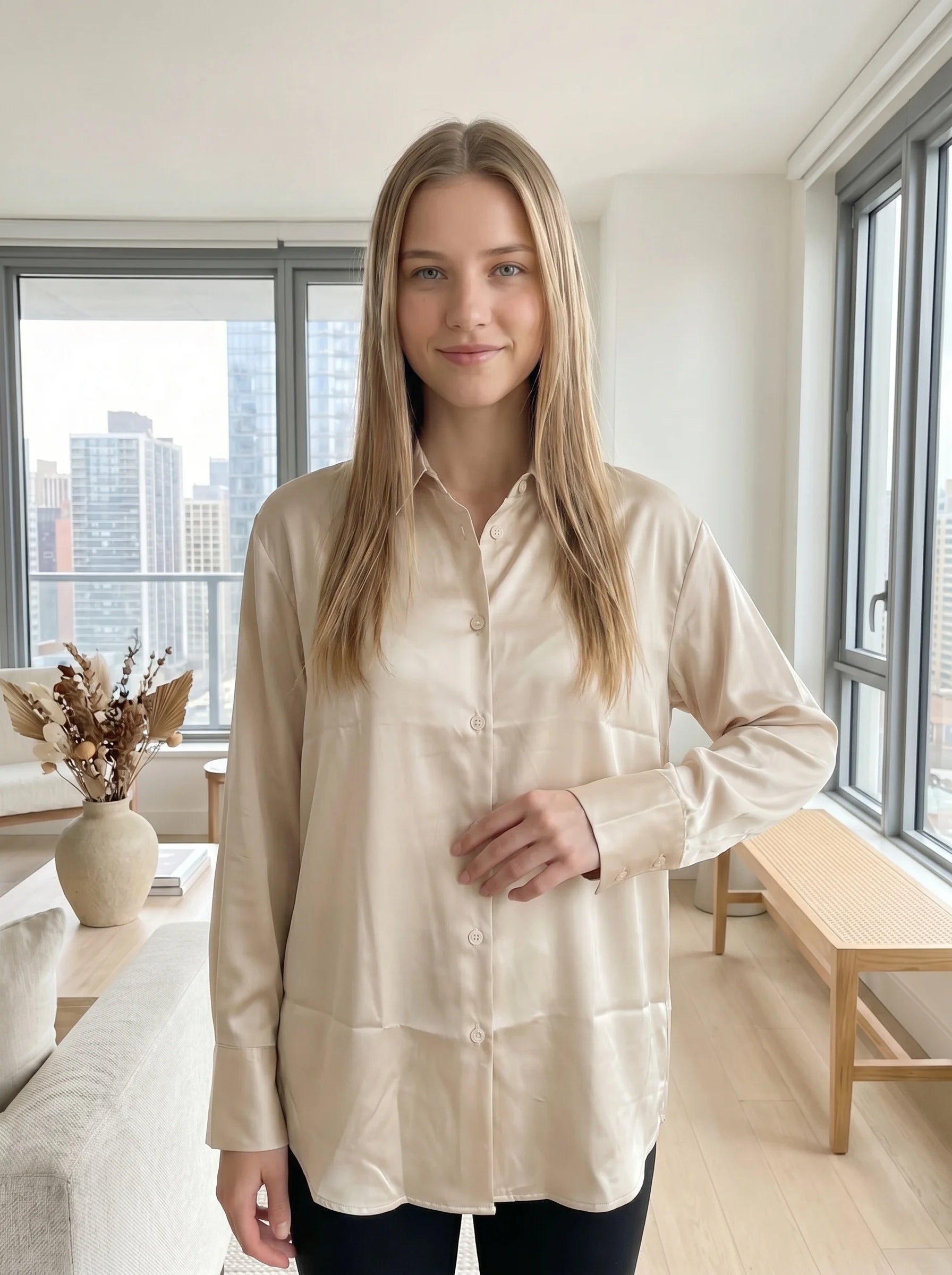 High Quality Women Office Blouse Chic Elegant Striped Casual Single Breasted Shirts Popular Streetwear Skin-friendly Top Clothes