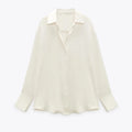 High Quality Women Office Blouse Chic Elegant Striped Casual Single Breasted Shirts Popular Streetwear Skin-friendly Top Clothes