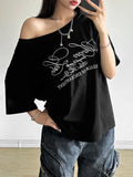 Women's Oversized Letter Print T-Shirt