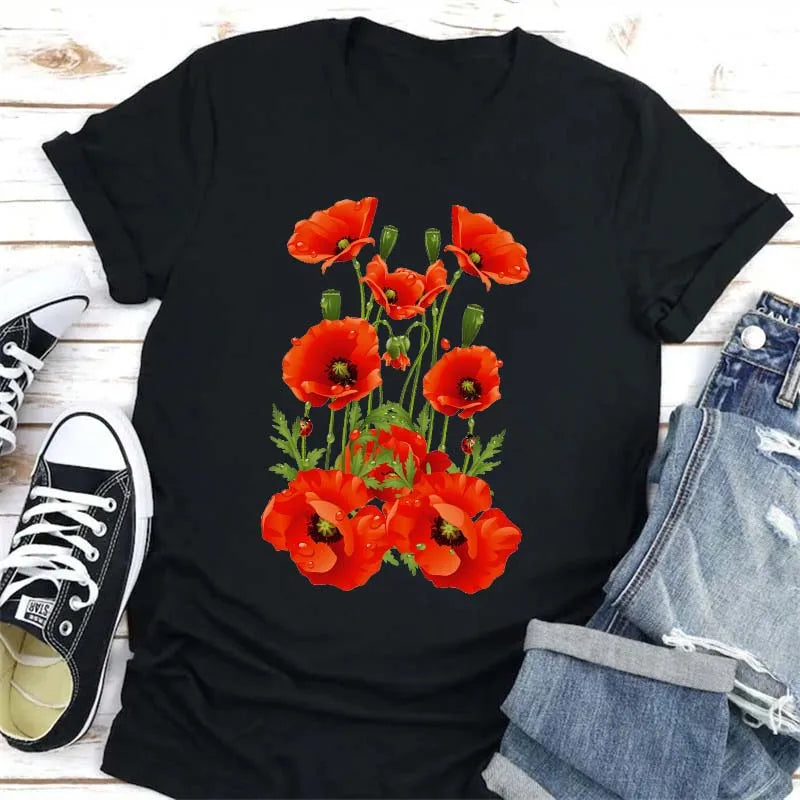 Damenoberteile mit Blumenmuster
